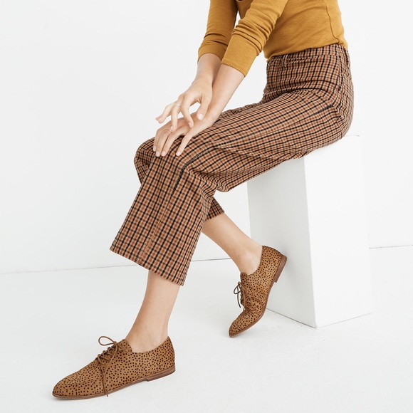 Madewell Pants - Madewell Plaid Slim Emmet Wide Leg Crop Pants Size 28